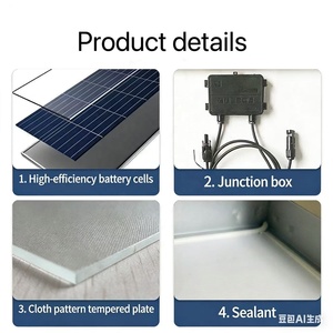 Panneau solaire monocristallin 12V <span class=keywords><strong>24V</strong></span> 30W 50W 60W 80W 100W, module solaire de petite taille à haute efficacité pour système d'éclairage - Product Image 5