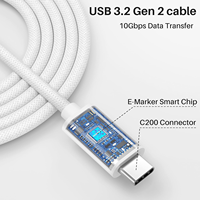 Cable de Carga Rápida Tipo-C de Nylon 6A de 66W con Marca Personalizada, Trenzado, 12 Meses de Garantía, Compatible con la Sincronización de Cámara para Phone 16 16 Pro Max