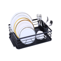 Égouttoir à vaisselle et bols moderne en métal sur pied SY Kitchen avec support de rangement