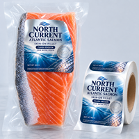 Étiquettes personnalisées imprimées pour rouleaux de fruits de mer surgelés, autocollantes, résistantes à l'eau et au froid, pour emballage alimentaire et marquage de produits.