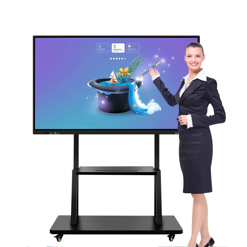 Hot Selling Digital Whiteboard 4K Display 65 75 86 Inch Interactive Flat Panel Multi Touch Screen Smart Board For Classroom