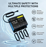 Chargeur de batterie marin embarqué 3 banques 15A pour batteries au plomb-acide et au lithium 14,6V 16,8V 5A par banque 12V, étanche IP65 avec protection contre les surcharges