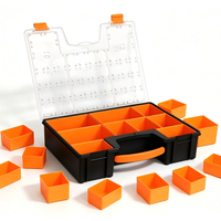 Boîte de rangement transparente en PC, boîte à vis, clous et bijoux empilable avec séparateurs