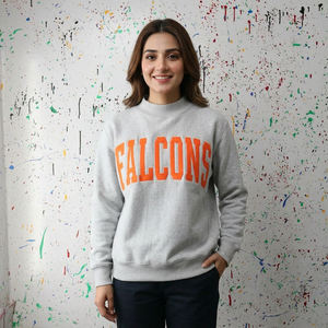 Sudadera FALCONS Personalizada con Cuello Alto, 100% Algodón, Invierno, Apliques Bordados, Estilo Urbano Vintage, URBAN PRODUCTIONS - Product Image 1