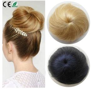 Chignon élégant en cheveux humains indiens 100% Remy, de qualité supérieure, sans capuchon, avec un élastique souple - Product Image 1