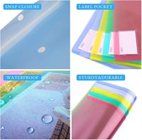 Carpeta de Archivos Impermeable con Cierre de Botón a Presión, Bolsa de Documentos de Plástico PP A4 con Logotipo Personalizado, Sobre de Polipropileno para Suministros de Oficina y Escolares