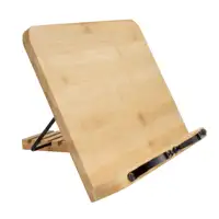 Bamboo Book Stand with Adjustable Book Holder Tray