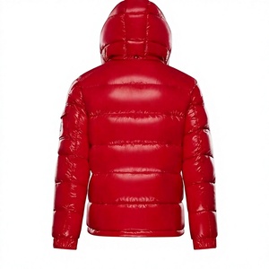 เสื้อแจ็คเก็ตพัฟเฟอร์มีฮู้ดสีแดงสำหรับผู้ชาย ปิดด้วยซิป กันลม เสื้อโค้ทฤดูหนาว ทรงลำลอง แขนปกติ ผ้าโพลีเอสเตอร์ รุ่น 2026 - Product Image 5