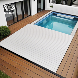 Couverture de <span class=keywords><strong>volet</strong></span> <span class=keywords><strong>roulant</strong></span> sur mesure haut de gamme à couverture intégrale pour piscines hors-sol, en aluminium durable, facile à installer, pour enfants - Product Image 4