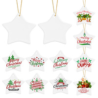 Décoration suspendue personnalisée sur mesure, ornement de Noël en céramique vierge pour sublimation, avec corde, écologique et durable