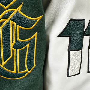 Chaqueta Casual de Invierno Personalizada para Hombre, Chaqueta Bomber de Béisbol de Cuero de Primera Calidad, Estilo Urbano - Product Image 6