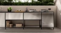 Extérieur Jardin BBQ Gill Métal Armoire de cuisine en acier inoxydable Armoires de cuisine modernes extérieures