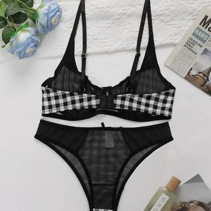 Benutzer definierte gute Qualität Hersteller Schöne Stil Damen 2 Stück Print Unterwäsche Sexy Push-up-BH und Höschen-Sets - Product Image 2