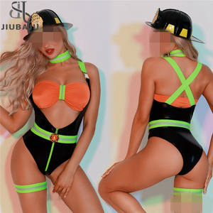 Disfraz de bombero para mujer, conjunto de lencería sin mangas, ropa de dormir, vestido elegante - Product Image 1