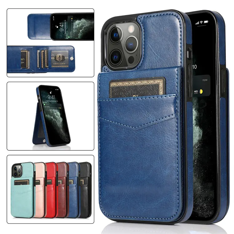 Luxury PU Leather Wallet With Card Slot Back Cover Multifunctional Design Stand Phone Case For iPhone 13 12 11 Pro Max XS XR X