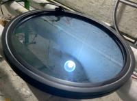 Venta caliente Diseño moderno Marco de aluminio de doble vidrio Círculo Ventanas Resistencia al impacto abierta A prueba de huracanes para persiana exterior