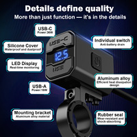 Chargeur de moto étanche IP66 PD + QC3.0, adaptateur de prise de charge rapide, support de montage sur guidon, chargeur 12V/24V