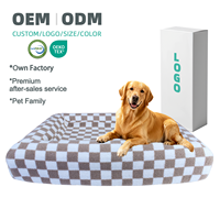 Coussin de lit pour animaux de compagnie de luxe sur mesure en mousse à mémoire de forme orthopédique haute densité pour grands chiens et chats, housse imperméable lavable et amovible