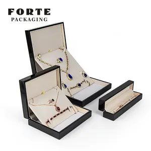 FORTE Wooden Jewelry Necklace Storage wooden ring boxes Luxury Golden Jewelry Box 2023 New Design