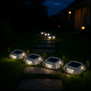 Luces Solares para Jardín, 5000K LED, Impermeables IP65, de Aleación de Aluminio, para Caminos, Terrazas y Entradas, con Sensor de Luz y Panel Solar - Product Image 2