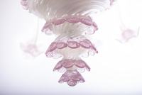 Lámpara de Araña de Cristal Rosa de Lujo Hecha a Mano con Forma de Flor, Lámpara Colgante Vintage para Decoración de Hotel, Hogar y Sala de Estar