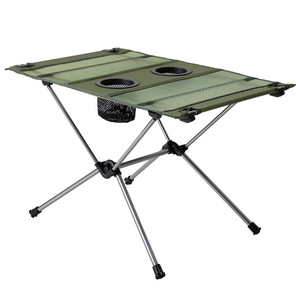 Table pliante portable ultralégère en aluminium, installation facile avec porte-gobelet, pliable pour le camping en extérieur, pique-nique, OEM, aluminium, populaire - Product Image 4