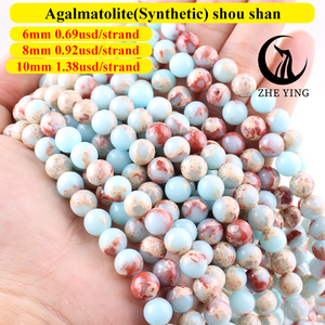 Zhe Ying 6/8/10mm Agalmatolite(Synthetic) <strong>Beads</strong> Shou Shan <strong>Stone</strong> <strong>Beads</strong> - Product Image 6