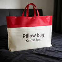 Sac de shopping personnalisé en polyester non tissé imprimé numériquement avec logo pour le rangement des oreillers
