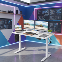 Bureau debout ergonomique moderne confortable et convertible, extensible, en acier, réglable en hauteur, fixation murale, noir/blanc, pour bureau