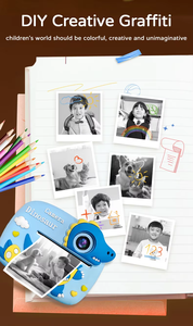 D1 Kindercamera Direct printen 2400W HD printen met MP3 en plastic voor kinderen 1300mAh batterij voor verjaardagsfeestje Kerstmis - Product Image 3