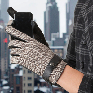 <span class=keywords><strong>Gants</strong></span> en cuir de mouton chauds d'<span class=keywords><strong>hiver</strong></span> pour hommes <span class=keywords><strong>Gants</strong></span> en laine à la mode pour les sports de plein air cyclisme fête Style uni - Product Image 5