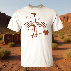 T-shirt Premium con petroglifo della gru che protegge tutti i siti culturali - Product Image 3