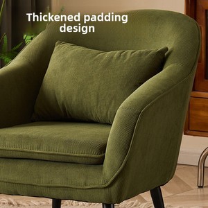 Fauteuil simple en <span class=keywords><strong>tissu</strong></span> velours côtelé rétro nordique, amovible et lavable, pour la maison, le balcon, l'hôtel, l'appartement, la chambre à coucher, fauteuil de détente - Product Image 3