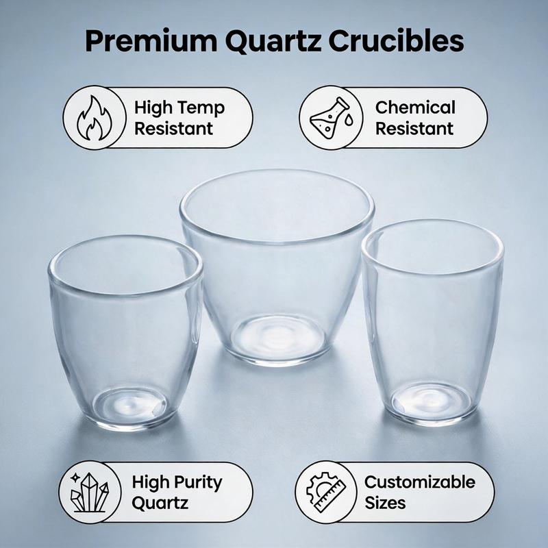 High Quality Clear Quartz Glass Crucible
