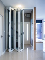 Portes de garage et de patio en aluminium, à double vitrage, pliantes, à double battant, sur mesure, en verre trempé, étanches
