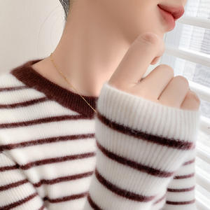 Women's <strong>Striped</strong> Wool Cashmere Sweater Fashion Slimming Soft Waxy Pullover <strong>Jumper</strong> for Autumn Winter - Product Image 3