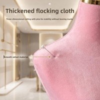 Mannequin femme demi-corps en velours avec support et capacité d'insertion de pinces pour la drapage de vêtements et la présentation en direct