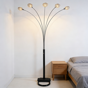 <span class=keywords><strong>Lampe</strong></span> <span class=keywords><strong>sur</strong></span> <span class=keywords><strong>pied</strong></span> en métal de luxe à 3-4-5 bras, LED E27 6000K lumière <span class=keywords><strong>du</strong></span> <span class=keywords><strong>jour</strong></span> CRI 95, design contemporain pour salon, chambre et hôtel - Product Image 6