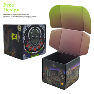 Offre Spéciale ondulé envoi <span class=keywords><strong>noir</strong></span> UV brillant logo personnalisé <span class=keywords><strong>noir</strong></span> Carton cils abonnement emballage expédition Boîtes postales d'expédition - Product Image 1