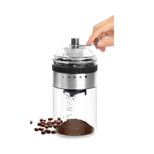 Molinillo de café portátil de manivela, mini molinillo manual negro, estilo moderno y sencillo para uso en el hogar y la oficina. - Product Image 3