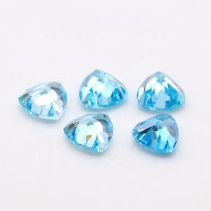 Harga grosir batu zirkon buatan batu Cz biru Aqua khusus 4*4mm sampai 10*10mm triliun potongan longgar zirkonia kubik sintetis - Product Image 3