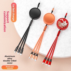 Cáp dữ liệu Type C tùy chỉnh, <span class=keywords><strong>USB</strong></span> 3 trong 1, có thể thu gọn, sạc nhanh cho điện thoại di động - Product Image 2