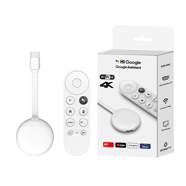 2026 Factory Wholesale U11 Android TV Stick Chrome-cast 4k with Voice Control Remote Smart TV Stick Android 14 TV Stick