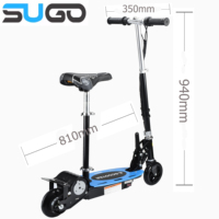 Trottinette Électrique Debout Ce, 2 Roues, Pliable pour la Ville, Batterie, Économique, avec Autonomie de 8-10KM et Moteur 24V120W