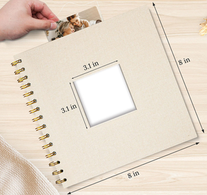 Album <span class=keywords><strong>photo</strong></span> de scrapbooking avec couverture en lin, 40 pages, pour voyages, mariage, <span class=keywords><strong>livre</strong></span> d'or, Noël, baby shower, compatible avec les photos 4x6 et instantanées - Product Image 2