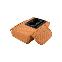 Boîte d'accoudoir central pliable en cuir PU pour voiture avec sac de rangement et porte-gobelet, organiseur de voiture