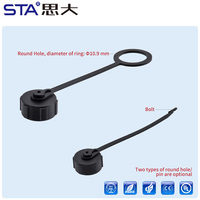 Conector Impermeable de Plástico IP67/IP68 con Rosca 7/16"-28UNS, Tapa Antipolvo, Junta Impermeable de Bayoneta, Carcasa Protectora