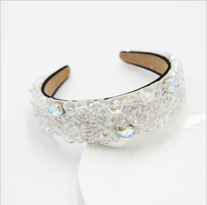 Luxurious Baroque Colorful <strong>Beaded</strong> <strong>Headband</strong> for Woman Gorgeous Simulated Pearl Crystal Sponge Hairband Woman Wedding Headpieces - Product Image 4