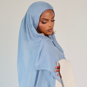 Wholesale Premium <b>Modal</b> <b>Hijab</b> Shawl Fashionable Stretchy Scarf Rhinestone Muslim Women Traditional Color Blocking Multifunction - Product Image 2