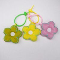 Porte-clés en peluche en forme de fleur de dessin animé, pendentif pour sac en toile DIY